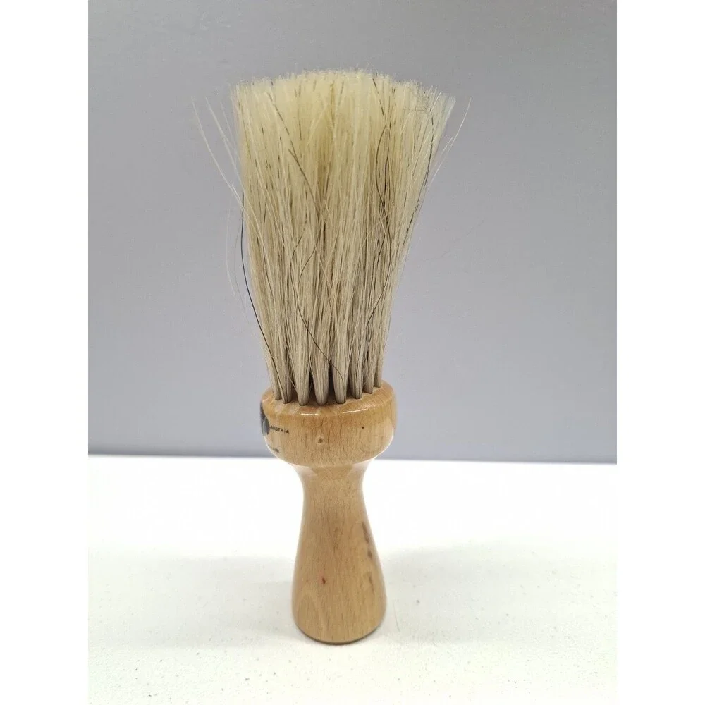 Vintage William Marvy No 53 Horsehair Wood Barber Neck Duster Brush 7